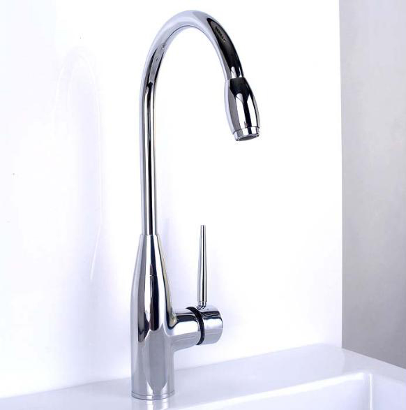 and cold water brass kitchen mixer faucet, chromed polished ceramic valve kitchen tap - Click Image to Close