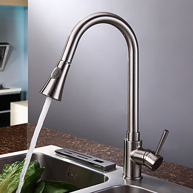contemporary nickel brushed pull out kitchen sink faucet mixer ,torneira para pia cozinha grifo cocina