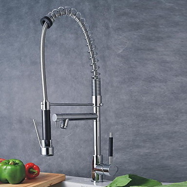 contemporary spring pull out kitchen faucet tap with two spouts,torneira para pia cozinha grifo