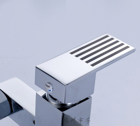 dual hole wall mounted kitchen square mixer faucet