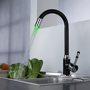 painting finish kitchen sink faucet taps with color changing led light ,torneira para pia cozinha grifos cocina