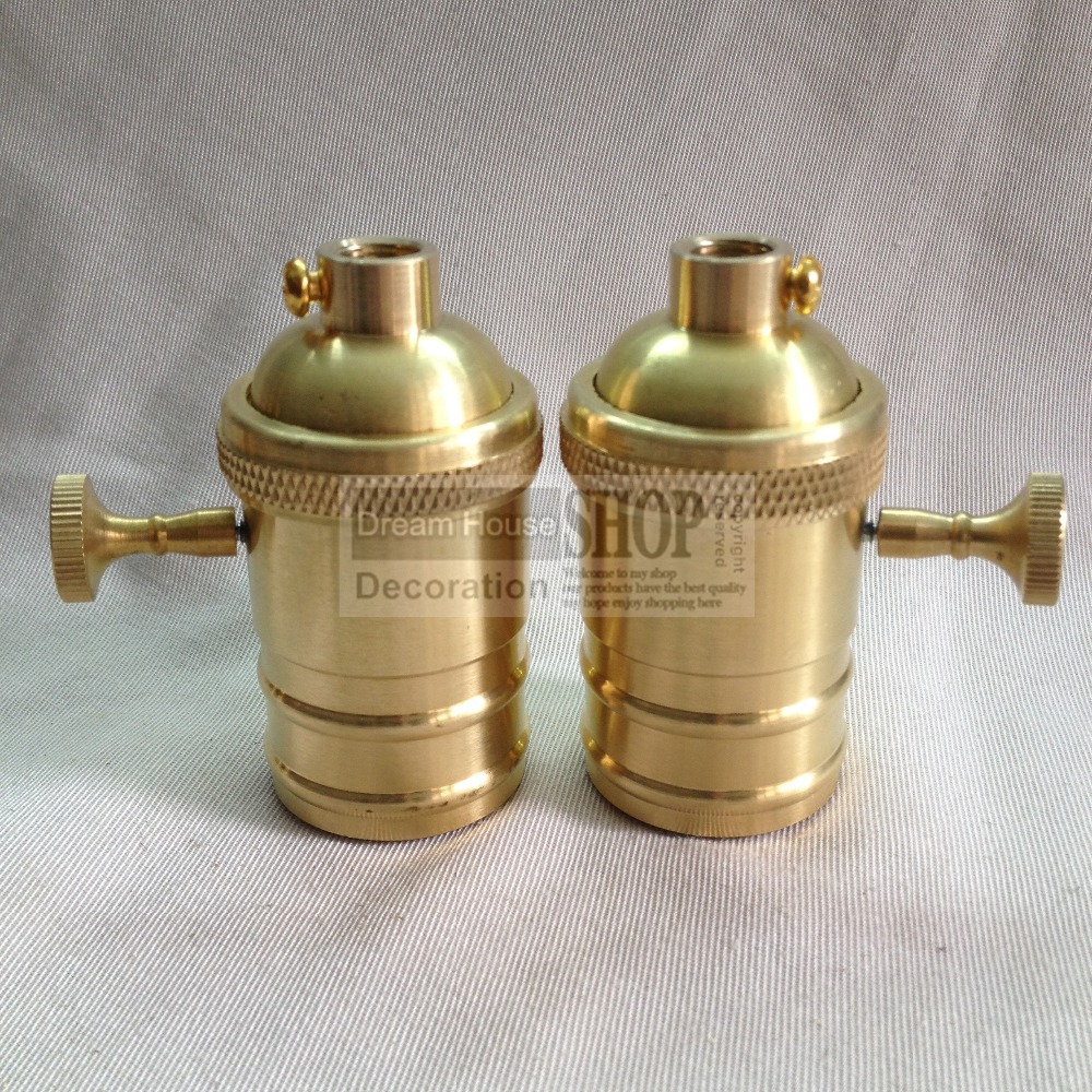 (100pcs/lot) vintage e27 lamp holder pendant lamp socket antique lampholder edison bulb holder copper brass diy lamp holders