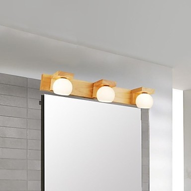 oak modern led bathroom mirror light with 3 lights ,led wall lamp wall sconces