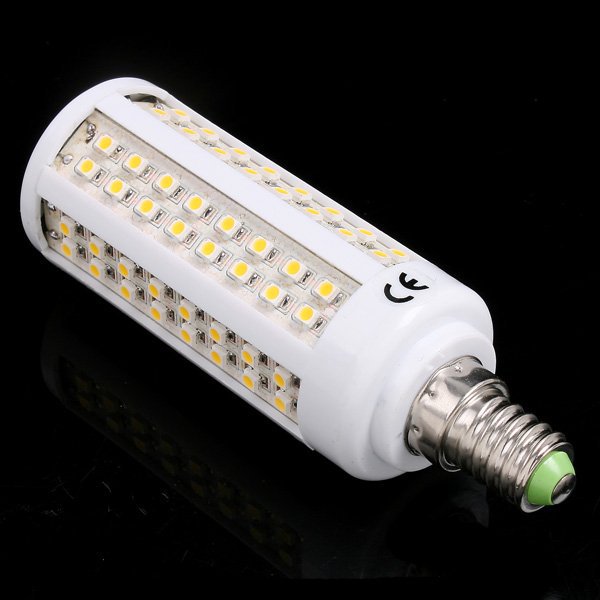 10pcs/lots e14 led corn bulb 5.5w ac85-265v 550lm 112*smd3528 warm white/white lamp