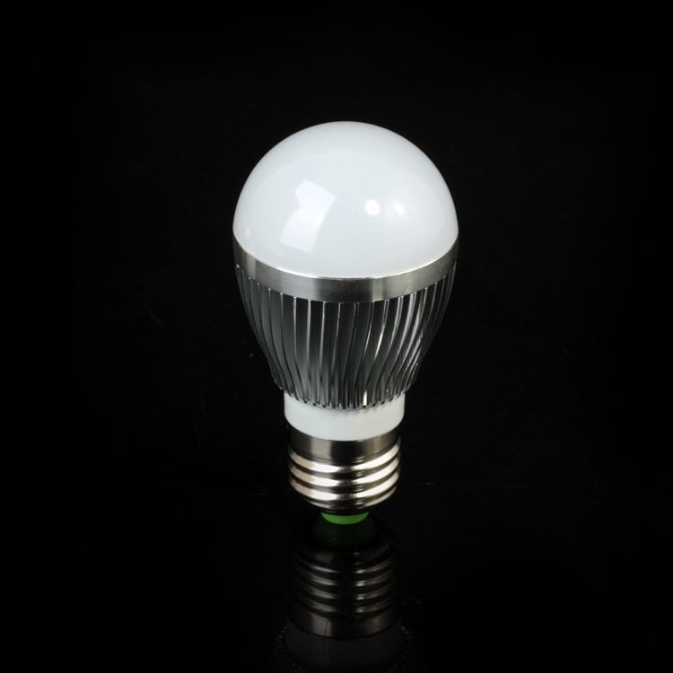 20pcs/lots led light lamp bulb e27 3w 220v/110v 270lm warm white/white silver shell lamps for home