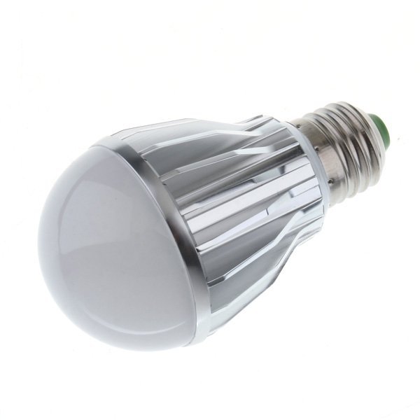 2pcs/lots new e27 led lamp bulb 5w ac85-265v 450lm warm white/white silver shell lamps for home