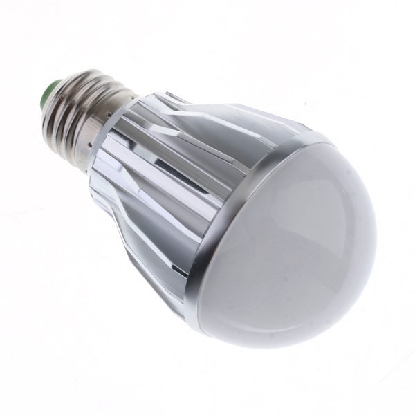 2pcs/lots new e27 led lamp bulb 5w ac85-265v 450lm warm white/white silver shell lamps for home