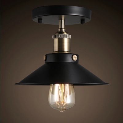 22cm 60w american country loft style edison vintage ceiling light lamp with black lampshade indoor lighting