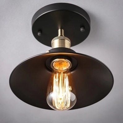 22cm 60w american country loft style edison vintage ceiling light lamp with black lampshade indoor lighting