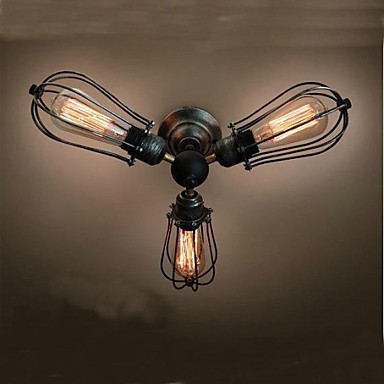 american retro vintage edison bulb ceiling light lamp with 3 lights for living room bedroom home lighting
