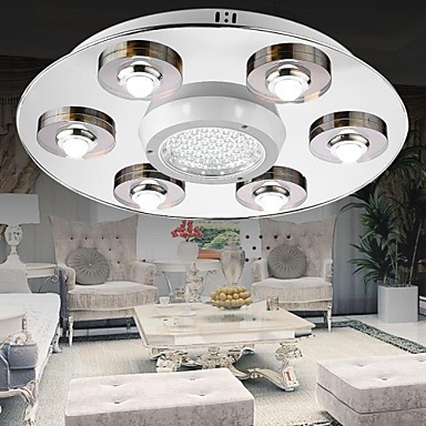 stainless steel led modern ceiling light lamp with 6 lights for living room lustre decorative home lighting