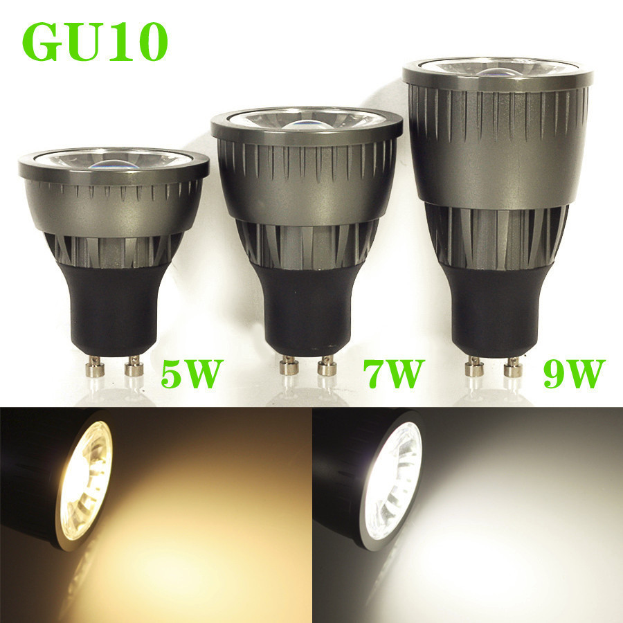 20pcs/lot cob led spotlight gu10 85-265v 5w 7w 9w warm white/whire led bulb spot light