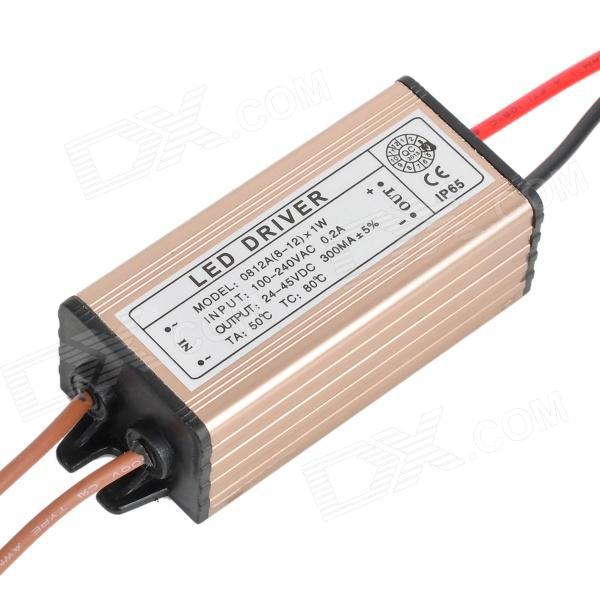 8-12x1w waterproof constant current led driver 12w 300ma led power supply ( input 85-265v/output 27-45v )