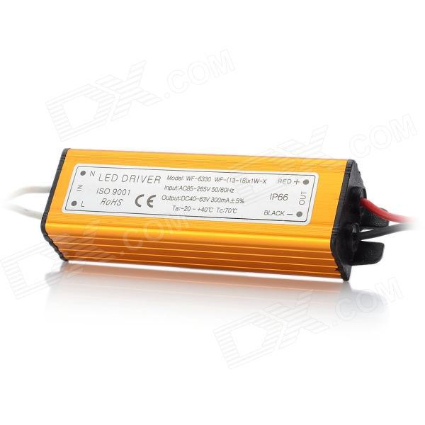 water resistance 13~18 x 1w led constant current power supply driver 18w 300ma - golden (90~265v)