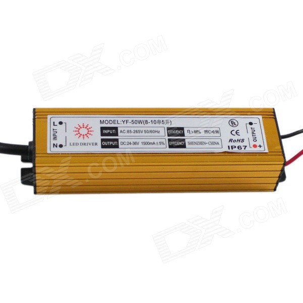waterproof diy constant current 50w led driver 50w 1500ma led power supply ( input 85-265v/output 24-36v )