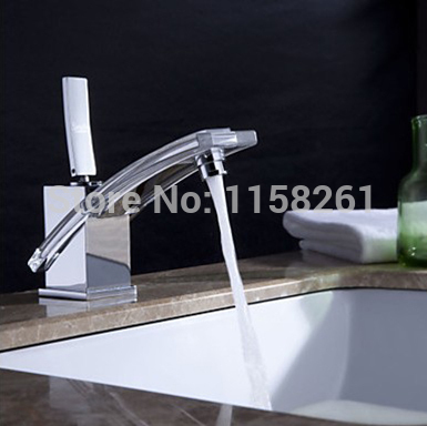 new style design color changing led water power bathroom basin sink mixer tap faucet basin faucet wf-6077