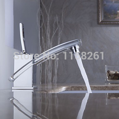 new style design color changing led water power bathroom basin sink mixer tap faucet basin faucet wf-6077