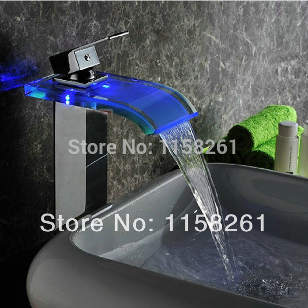 new style design color changing led water power bathroom basin sink mixer tap faucet basin faucet wf-6078