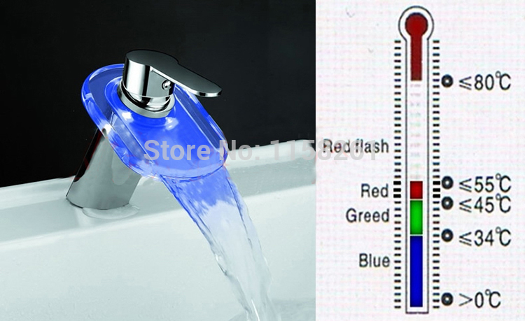 new style design color changing led water power bathroom basin sink mixer tap faucet basin faucet wf-6079