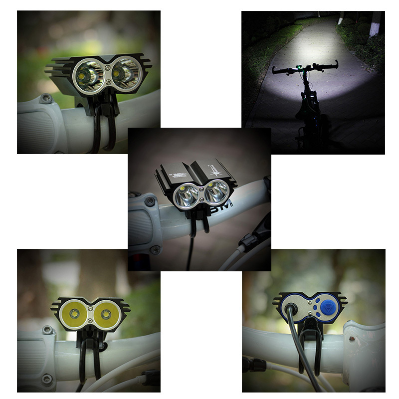 2000lm 2 cree xm-l u2 bike led light front light headlamp bicycle headlight