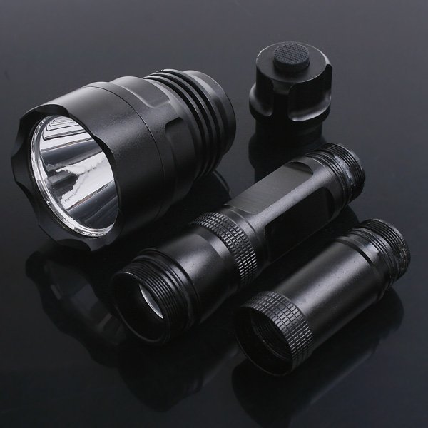 4pcs/lot aluminum led torch cree q5 led flashlights torch waterproof 3-modes zoomable