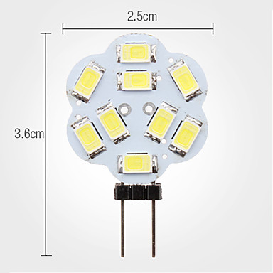 10pcs led g4 12v 2w 9*smd5630 180lm warm white/white led lamp bulb g9 12v