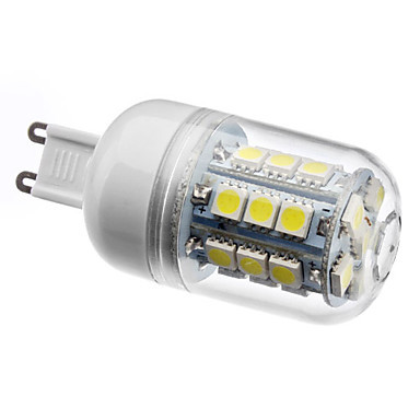 6pcs g9 led 220v 3w 27*smd5050 warm white/white led corn lamp bulb g9 220v for home lighting