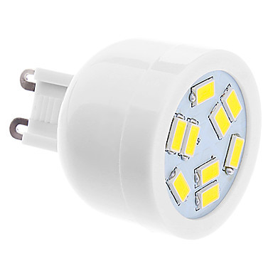 6pcs g9 led 220v 3w 9*smd5730 warm white/white led lamp bulb g9 220v for home lighting