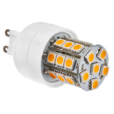 g9 led 220v 3w 27*smd5050 240lm warm white/white led corn lamp bulb g9 220v for home lighting