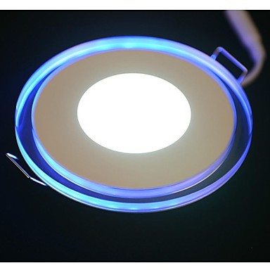 10w round glass led panel light, with bule light kitchen led down ceiling light ac85-265v - Click Image to Close