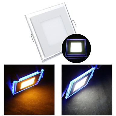 10w square glass led panel light , kitchen light mini led ceiling light ac85-265v with bule lights