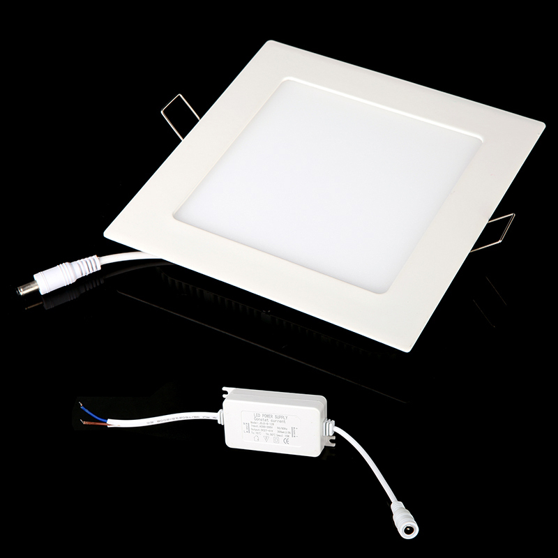 3pcs/lot thin square led panel light 12w ac85-265v 1000lm warm white/white panels light wall recessed