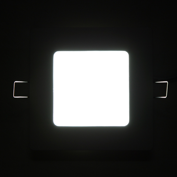 4pcs/lot thin square led panel light 6w ac85-265v 500lm warm white/white panels light wall recessed