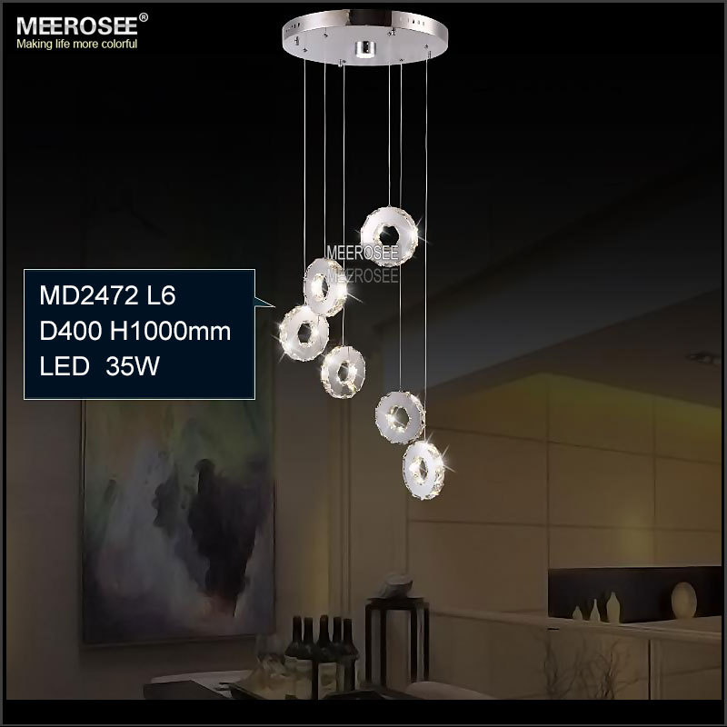 led crystal ring ceiling light fixture large led crystal lustre lamp for stairs staircase hallway, lobby aisle ceiling light