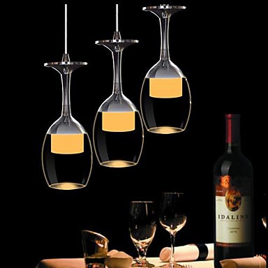 3wx3 led lights cup wineglass modern pendant light lamp for living room bar saloon dining room