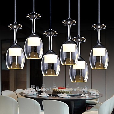 3wx6 led cup wineglass modern led pendant light lamp with 6 lights for dining room bar saloon,luminaire lamparas