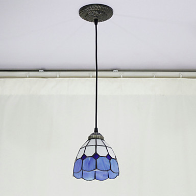 blue and white vintage led pendant lights lamp with 1 light for living room lustre