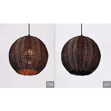 cane hand-woven modern led pendant lights lamp with 1 light for home lighting living room lustre pendente