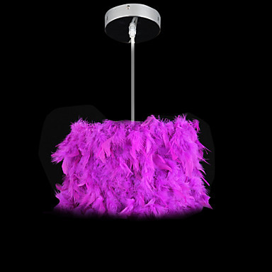 handing modern pendant lights lamp with 1 light feather shade for living dinning room