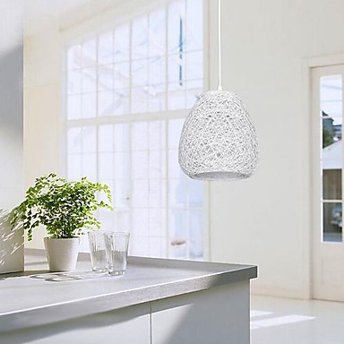hemp rope hand-woven modern led pendant lights lamp with 1 light for living room lustre