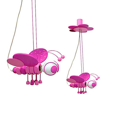 lovely pink bee shape modern led pendant lights hanging lamp for children living room, lustres e pendente de sala teto lamparas
