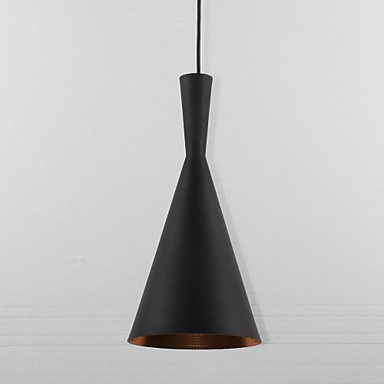 modern led pendant lights lamp with 1 light for dinning room black metal lampshade