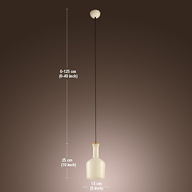 modern led pendant lights lamp with 1 light for living dinning room lustres glass shade in flask design