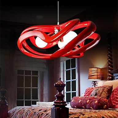 resin and glass red modern led pendant light lamp for home living room, lustres e pendentes sala teto lamparas