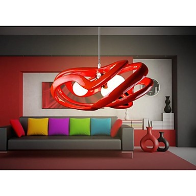 resin and glass red modern led pendant light lamp for home living room, lustres e pendentes sala teto lamparas