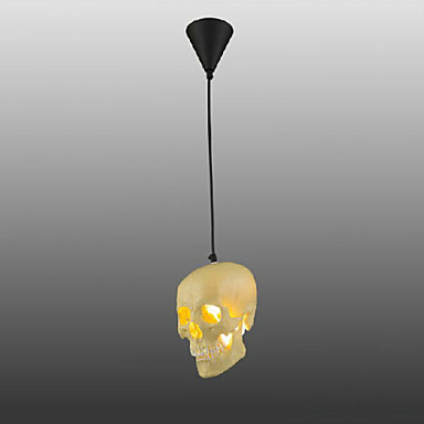 skeleton head modern led pendant lights lamp with 1 light for home dinning room lustre