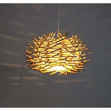 wooden hand-woven modern led pendant light lamp for living room,lustres lamparas de teto sala