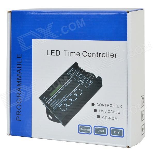 1.5" led programmable time controller - black (12~24v / 130cm-cable) for rgb strip module