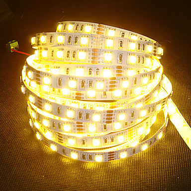 4pcs/lot led strip light lamps non-waterproof 5m smd 5050 300 leds/roll 12v warm white/white