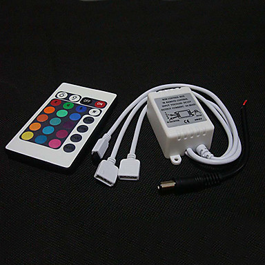 4pcs rgb led tape strip lightsnon-waterproof 12v 5m smd5050 300 leds/roll +24 keys ir remote controller
